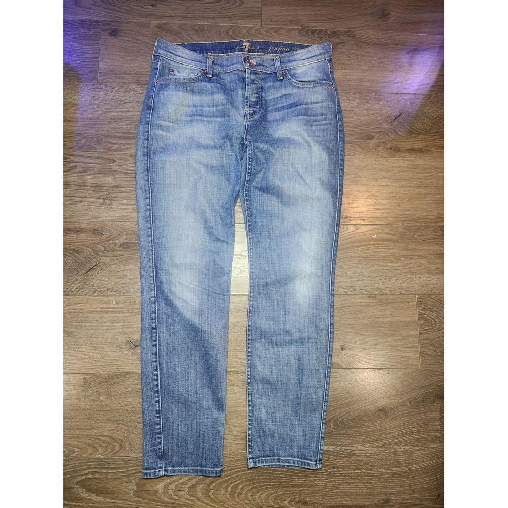 7 For All Mankind Josefina Skinny Boyfriend Jeans Medium Wash Women's 29